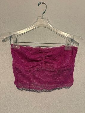 American Eagle Outfitters Lace Bandeau Bralette - Magenta Pink